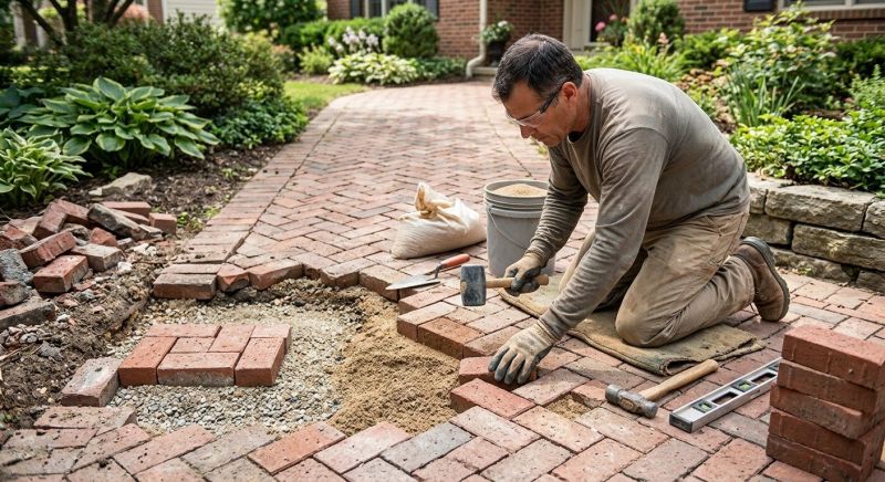 Brick Pathway Repair in Novi, MI