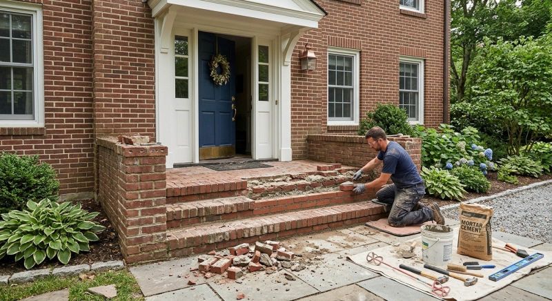 Entryway Brick Repair in Novi, MI
