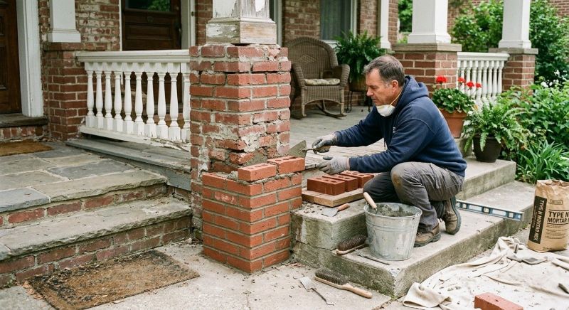 Porch Brick Repair in Novi, MI