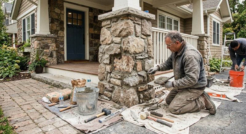 Stone Column Repair in Novi, MI